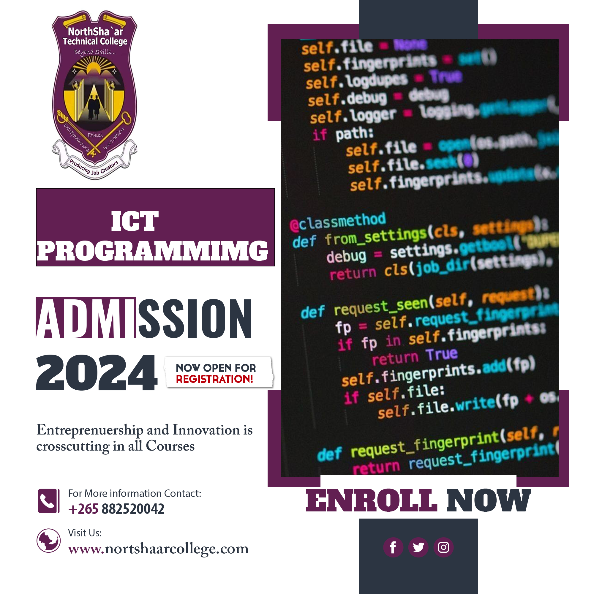 ICT - Programming at NorthSha'ar Technical College 